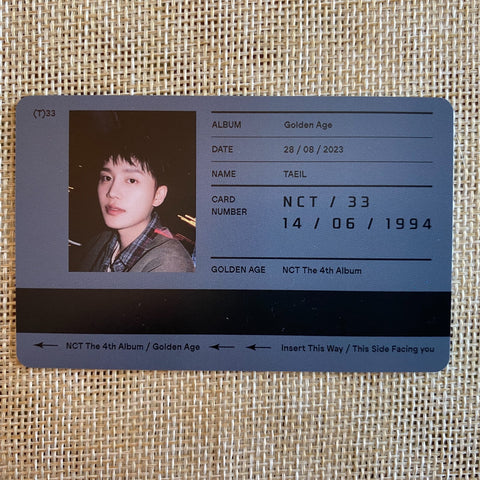 NCT 2023 TAEIL [ Golden Age ] Official Transportation Photocard / New / Gift