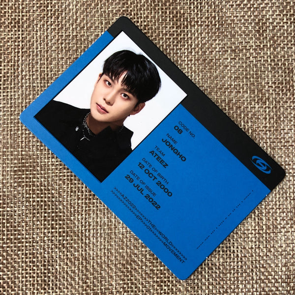 ATEEZ JONGHO [THE WORLD EP.1 : MOVEMENT] Official ID Card Photocard, A / Gift