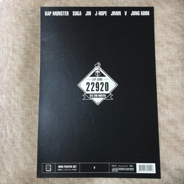 BTS V TAEHYUNG [ 2nd Muster ZIP CODE 22920 ] Official Mini Poster / New / Gift