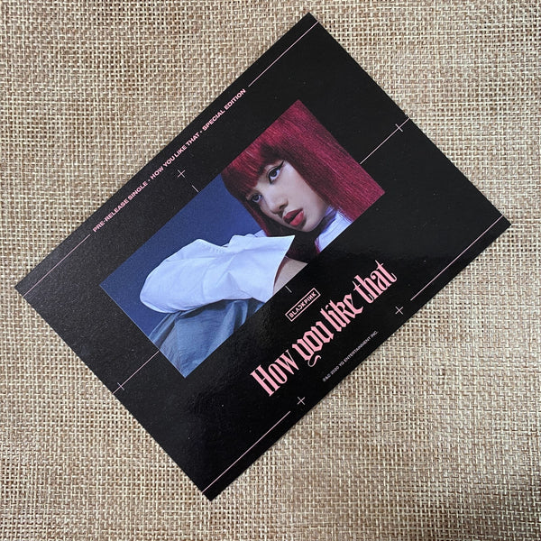 BLACKPINK LISA [ How you like that ] Official Postcard, Special Ed. / New / Gift