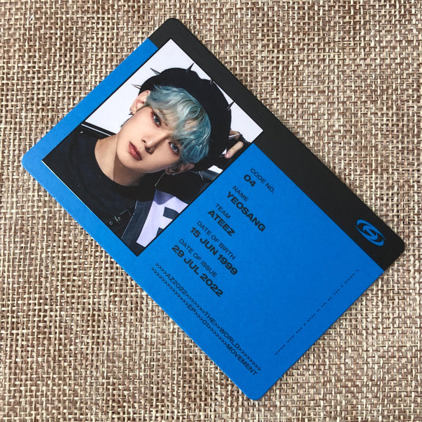 ATEEZ YEOSANG [THE WORLD EP.1 : MOVEMENT] Official ID Card Photocard, A Ver. /+G