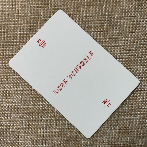 BTS SUGA 1/8 [ Love Yourself World Tour Official Mini Photocard ] New /+Gift