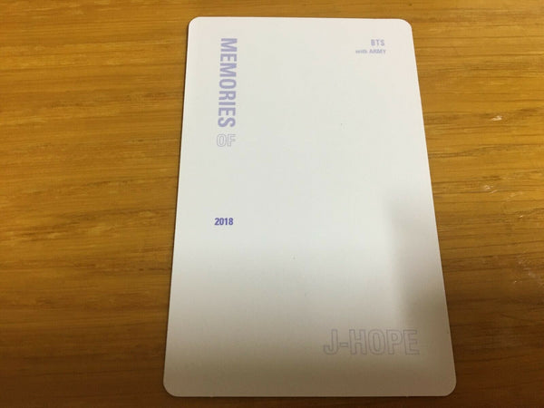 BTS J-HOPE [ MEMORIES 2018 DVD Official Photocard ] / NEW, RARE / + Shop Gift