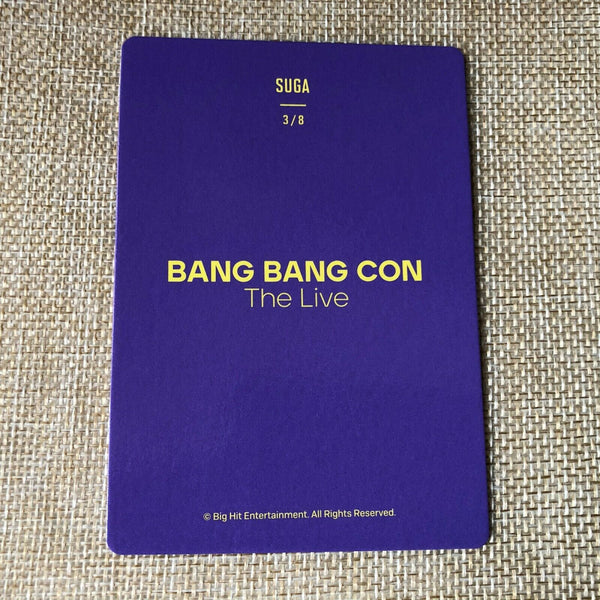 BTS  SUGA  3/8 [ BANG BANG CON The Live Official Mini Photocard ] New /+Gift