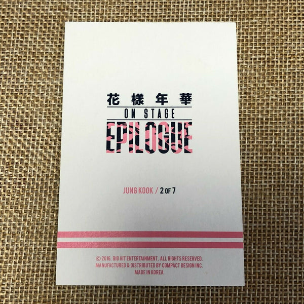 BTS JUNGKOOK 2/7 [ HYYH On Stage Epilogue Concert Official Mini Photocard ] + G