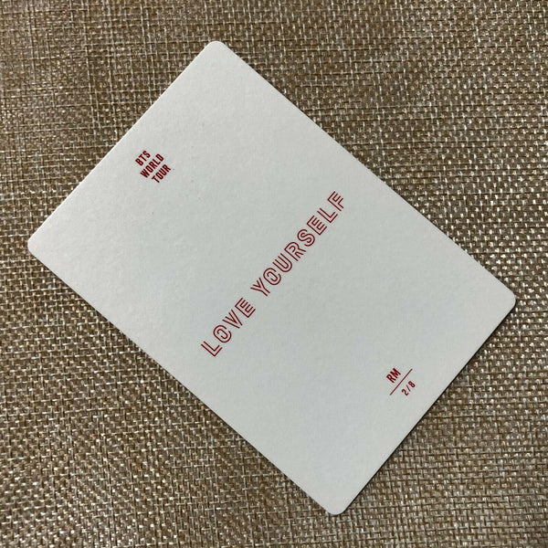 BTS RAP MONSTER 2/8 [ Love Yourself World Tour Official Mini Photocard ] New/+G