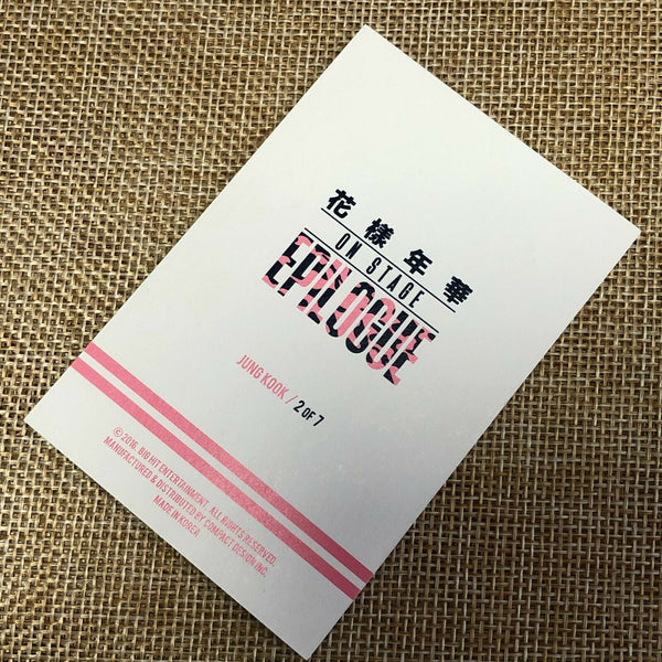 BTS JUNGKOOK 2/7 [ HYYH On Stage Epilogue Concert Official Mini Photocard ] + G