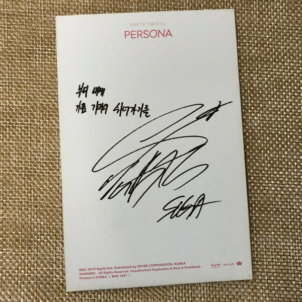 BTS SUGA [ Map Of Soul Official Photocard Postcard ] Persona / NEW / +Gift