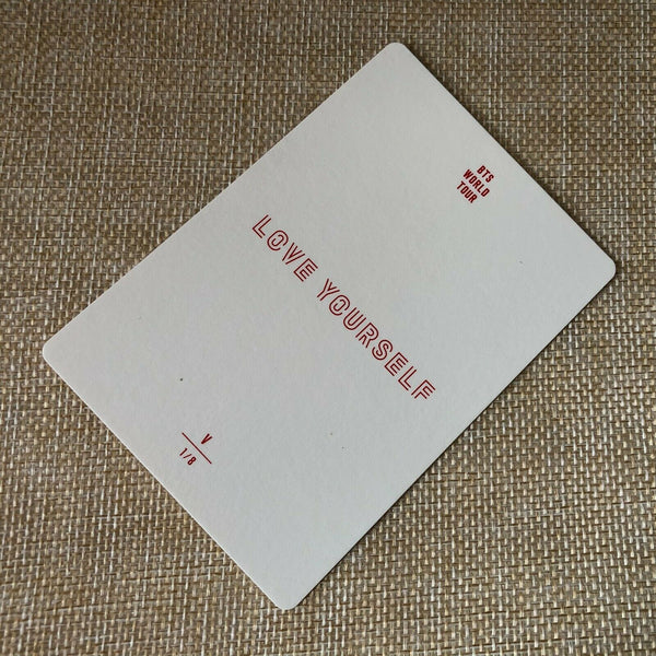 BTS V 1/8 [ Love Yourself World Tour Official Mini Photocard ] New / +Gift