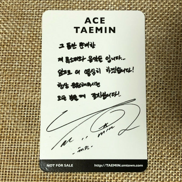 SHINEE TAEMIN #2 [ Ace Official Photocard ] 1st Mini Album / New, Rare / +Gift
