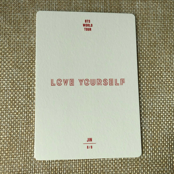 BTS JIN 8/8 [ Love Yourself World Tour Official Mini Photocard ] New /+Gift