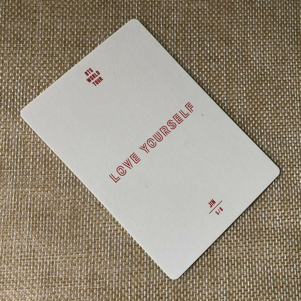 BTS JIN 5/8 [ Love Yourself World Tour Official Mini Photocard ] New /+Gift