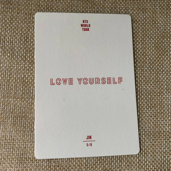 BTS JIN 5/8 [ Love Yourself World Tour Official Mini Photocard ] New /+Gift