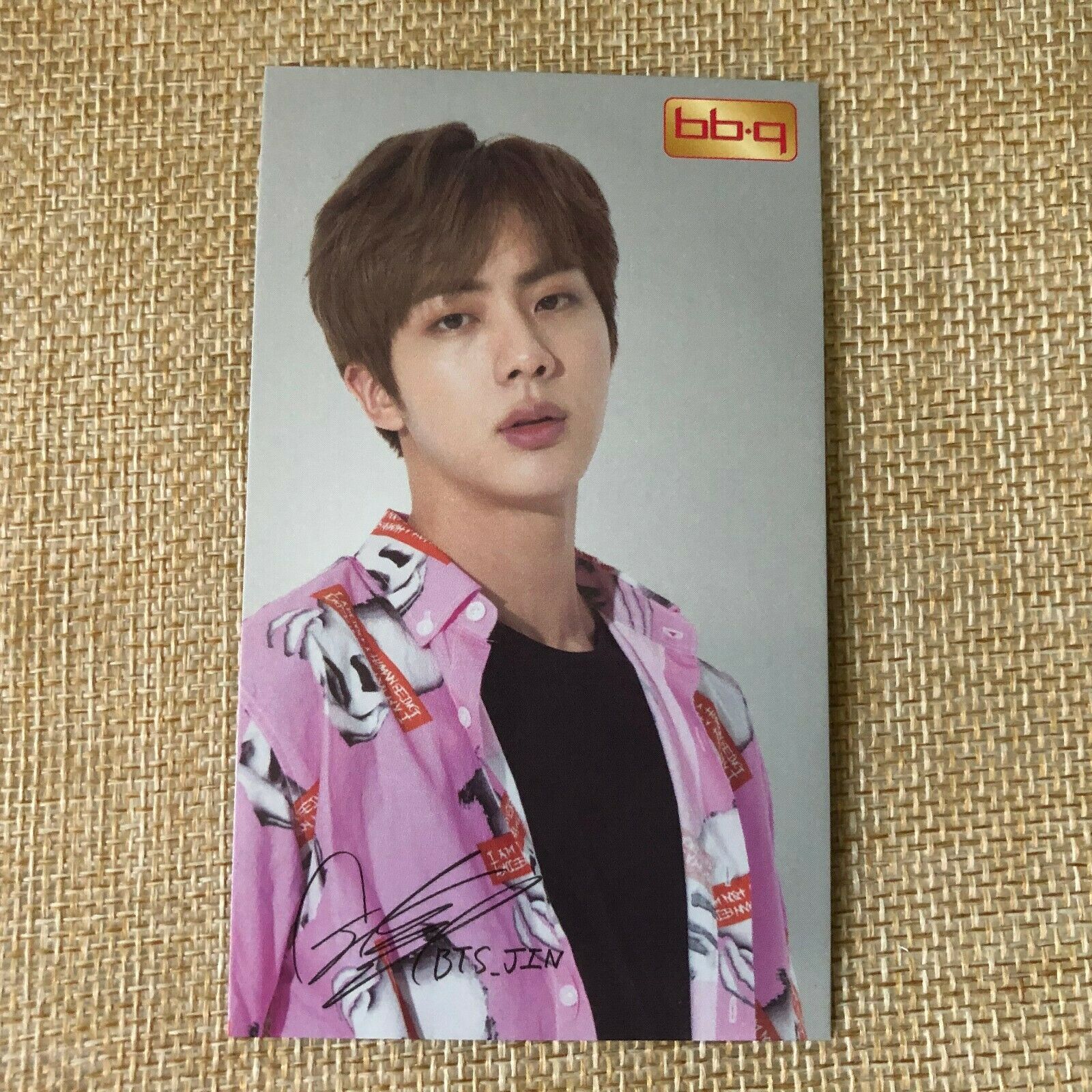 BTS  JIN  #2   Bangtan Boys / BBQ Official PhotoCard  / New / +Shop gift