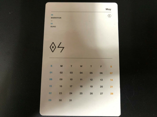 EXO CHEN #2[ 2016 Season's Greeting Official Limited Photocard ] NEW,RARE /+Gift