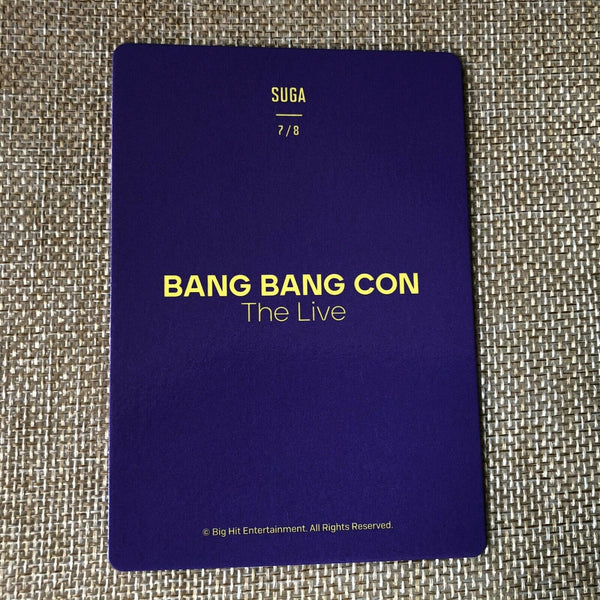 BTS  SUGA  7/8 [ BANG BANG CON The Live Official Mini Photocard ] New /+Gift
