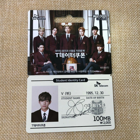 BTS V Taehyung [ SKT SK Telecom Official Data Coupon Card Photocard ] / New /+G