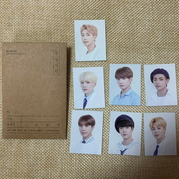 BTS [ 2018 Season's Greeting Official ID Photocard Set 7 PC ] /NEW, RARE / +GIFT