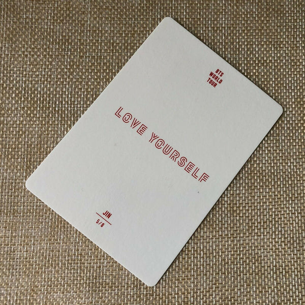 BTS JIN 5/8 [ Love Yourself World Tour Official Mini Photocard ] New /+Gift