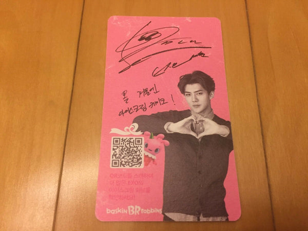 EXO SEHUN [ Baskin Robbins Official Photocard Sehun ] EXO-K / NEW / +Shop Gift