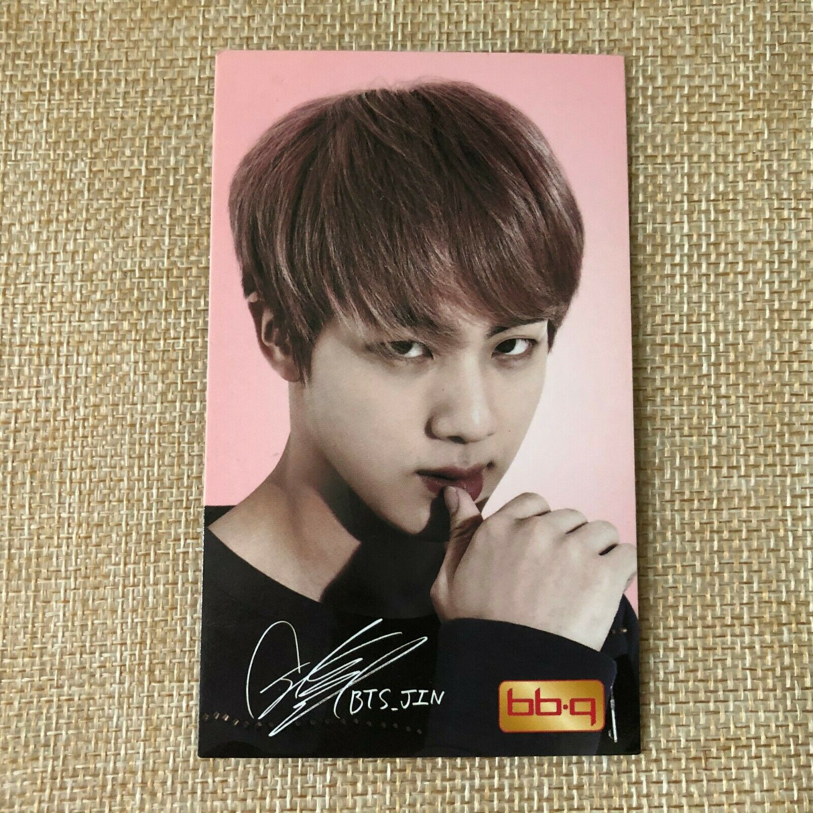 BTS  JIN  #1   Bangtan Boys / BBQ Official PhotoCard  / New / +Shop gift