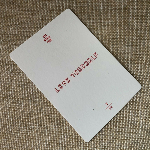 BTS V 1/8 [ Love Yourself World Tour Official Mini Photocard ] New / +Gift