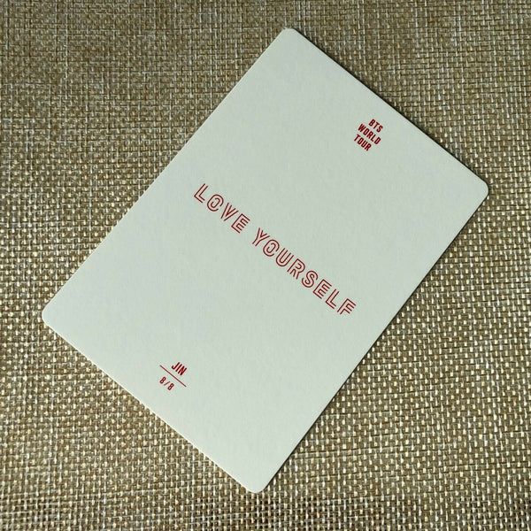 BTS JIN 8/8 [ Love Yourself World Tour Official Mini Photocard ] New /+Gift
