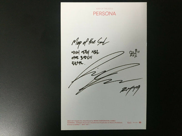 BTS RAP MONSTER RM [ Map Of Soul Official Photocard Postcard] Persona /NEW/+Gift