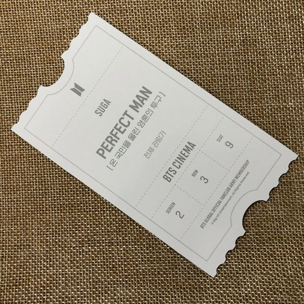 BTS SUGA [ ARMY ZIP Fanclub KIT Cinema Official Photocard ] / New,Rare / +Gift